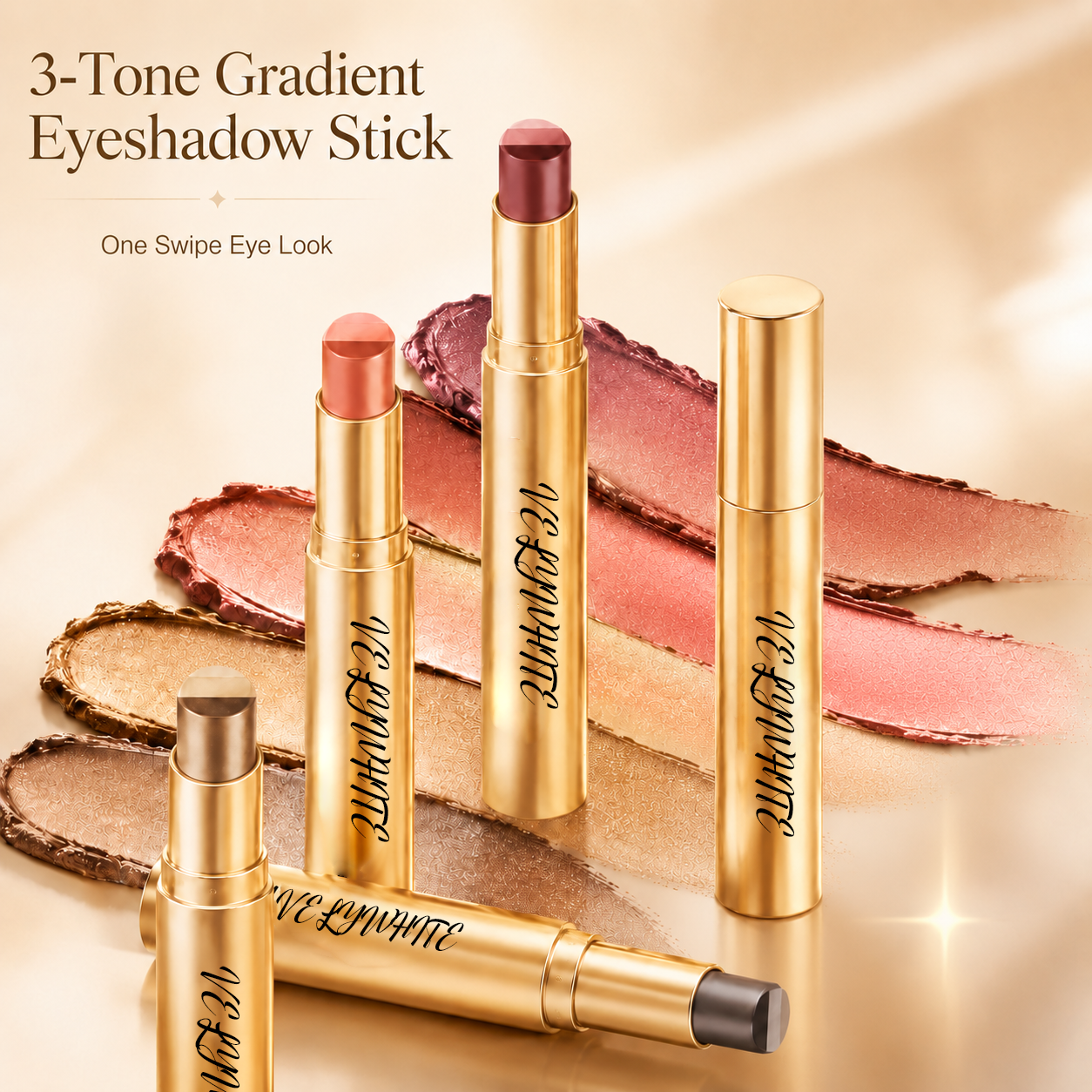 3-Color Eyeshadow Stick - One-Swipe Shimmer Glow For Effortless Eye Makeup