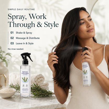 Rosemary & Rice Water Hair Spray – Fuller, Thicker-Looking Hair, Less Breakage & Weightless Leave-In Nourishment