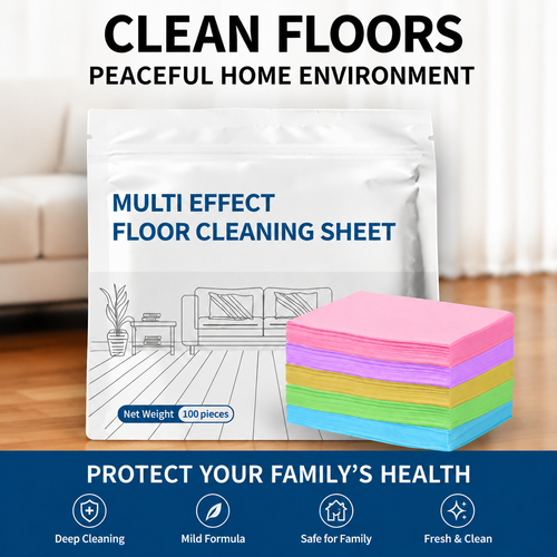 Multi-Effect Floor Cleaning Sheets – 100pcs, Safe for All Surfaces, Fresh Scent & Family-Friendly