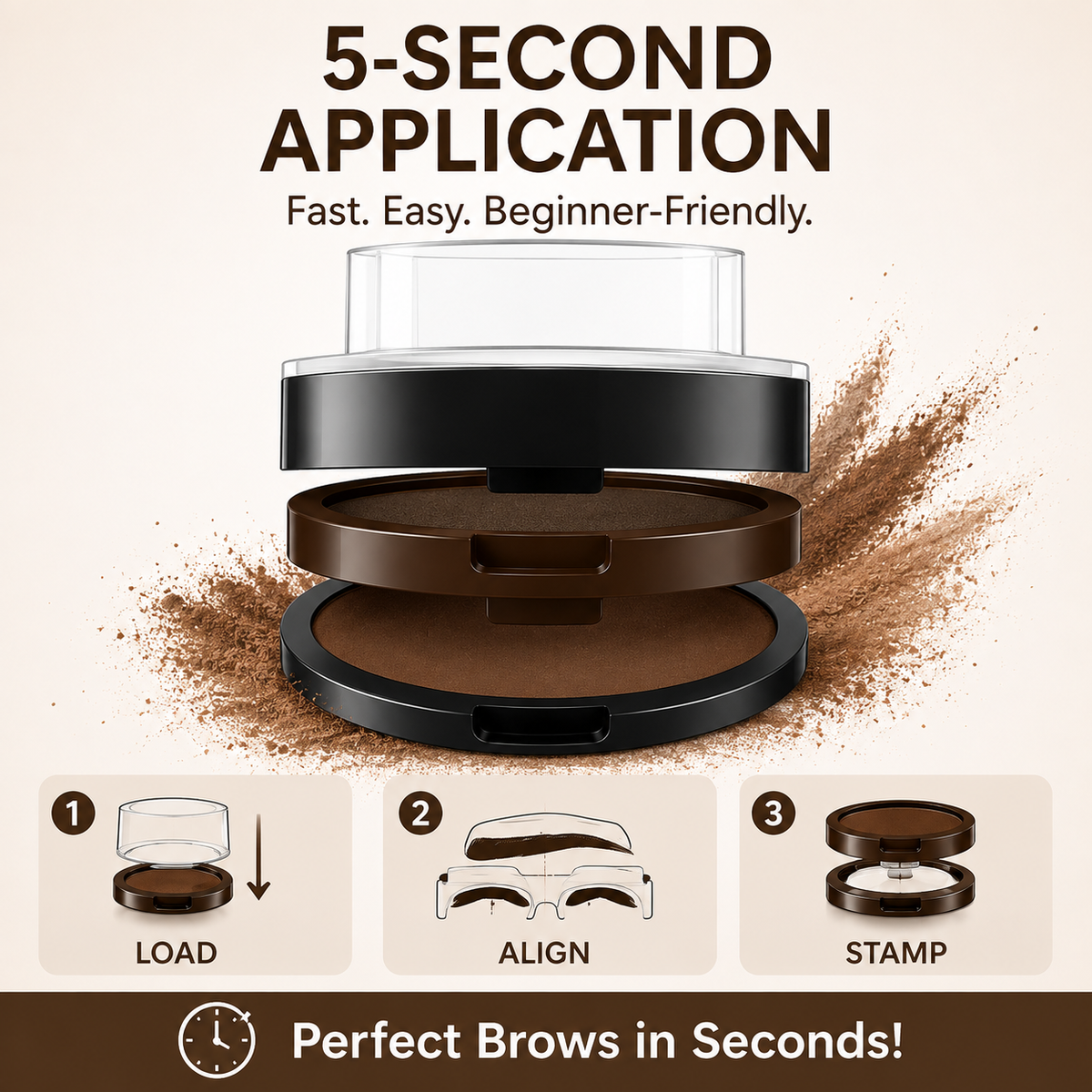✨ 2-Color Waterproof Eyebrow Stamp Kit — Symmetrical Brows in Seconds