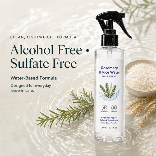Rosemary & Rice Water Hair Spray – Fuller, Thicker-Looking Hair, Less Breakage & Weightless Leave-In Nourishment