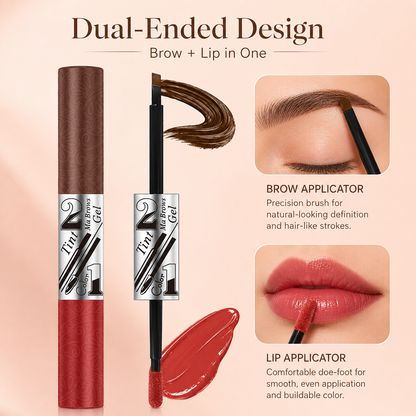 2-in-1 Dual-Ended Peel-Off Brow & Lip Tint Gel — Fluffy Brows & Lasting Lip Color