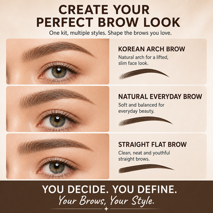 ✨ 2-Color Waterproof Eyebrow Stamp Kit — Symmetrical Brows in Seconds