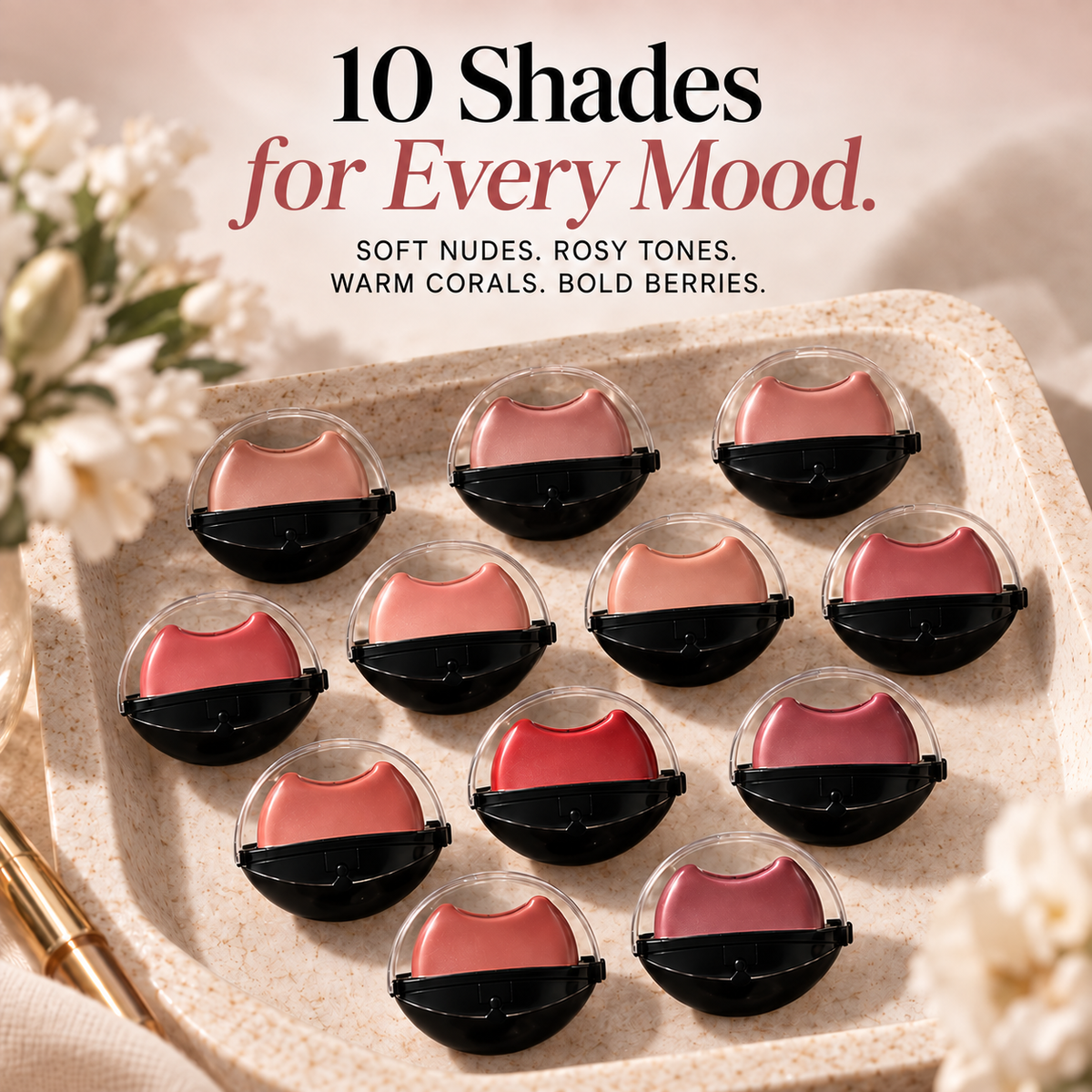 Pocket-Sized Color Pod Lipstick | Buildable Color, Glassy Shine & Everyday Lip Glow