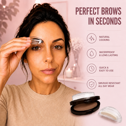 Perfectly Matched Brows in 5 Seconds—The beginner-friendly brow stamp that creates natural, fuller-looking eyebrows - no drawing skills needed.
