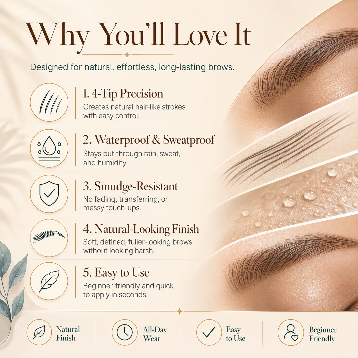 Velywhite 4-Tip Microblading Eyebrow Pen – Natural Hair-Like Brows That Last