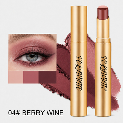 3-Color Eyeshadow Stick - One-Swipe Shimmer Glow For Effortless Eye Makeup