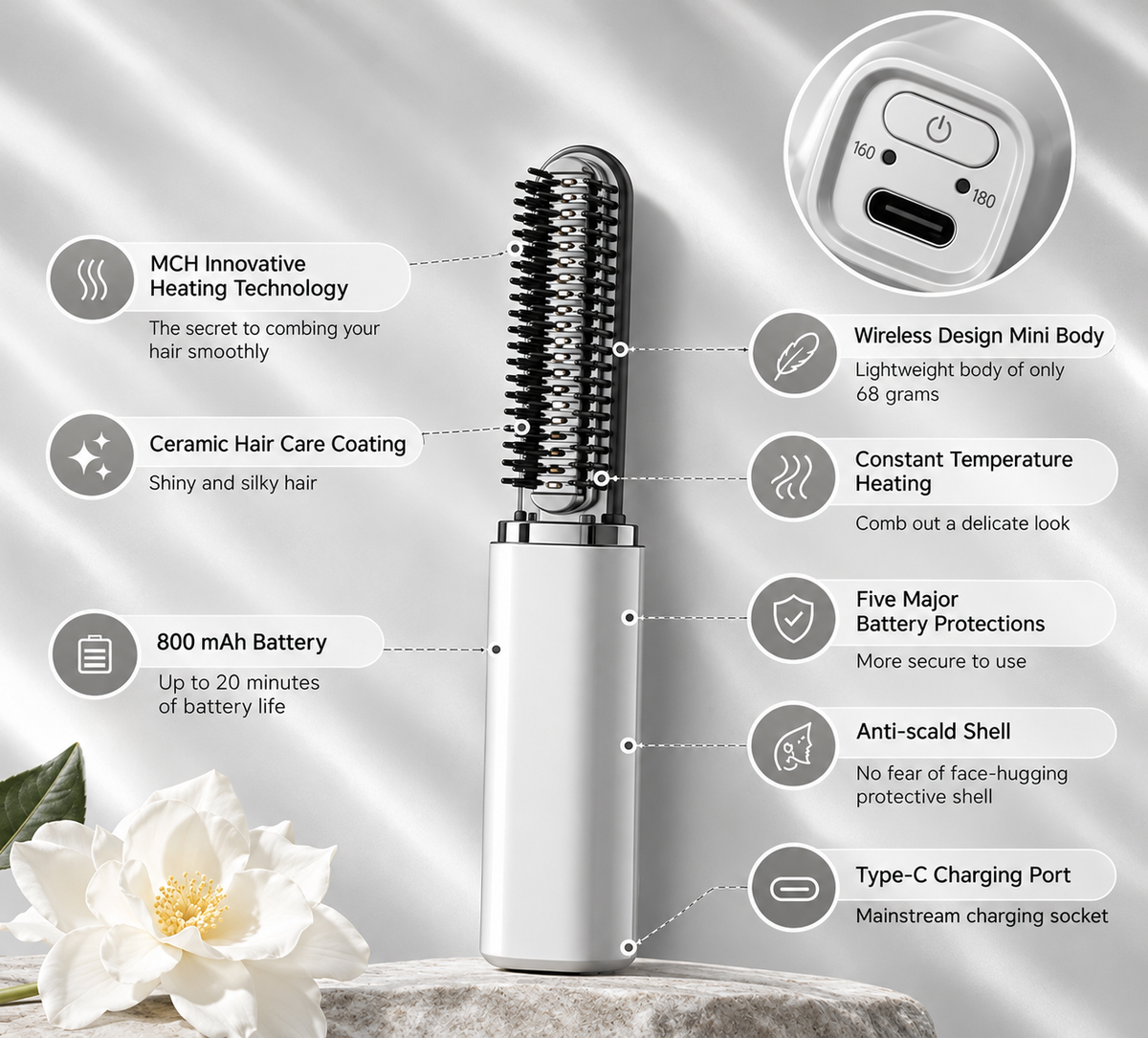 Wireless Mini Hair Curler & Styling Brush