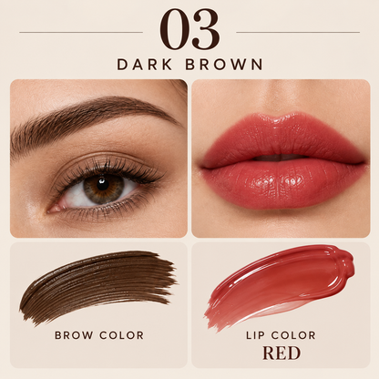 2-in-1 Dual-Ended Peel-Off Brow & Lip Tint Gel — Fluffy Brows & Lasting Lip Color