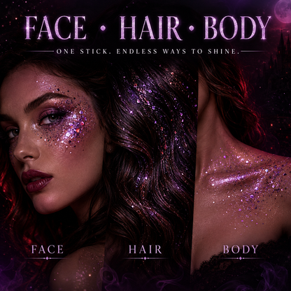 Misspone Halloween Glitter Stick for Face, Hair & Body – Easy Swipe-On Festival & Party Sparkle Makeup