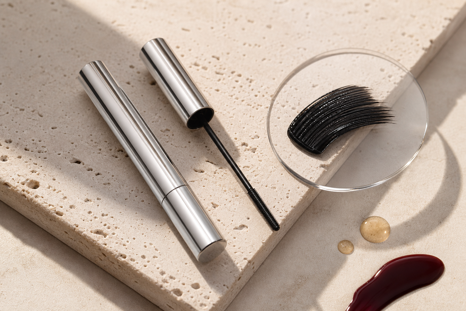 Silver mascara and formula texture