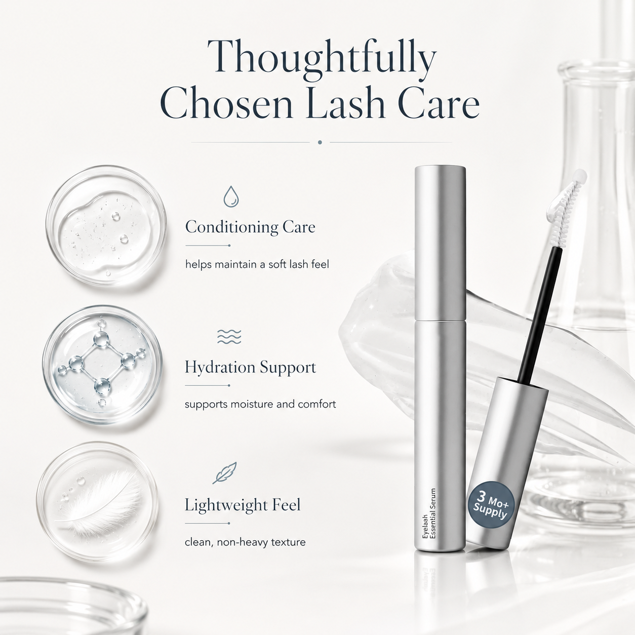 Lash care ingredient graphic